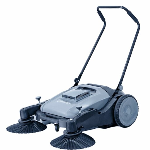 Manual push sweeper with dual brushes