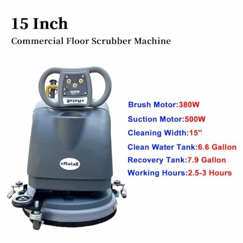 15 inch commercial floor scrubber machine with specifications