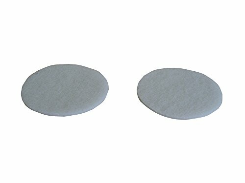 Two gray round pads on a white background