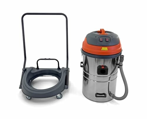 Industrial vacuum cleaner with detachable trolley.