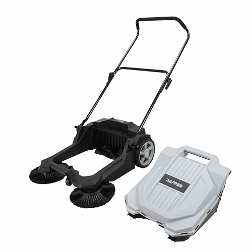 Manual floor sweeper with detachable bin