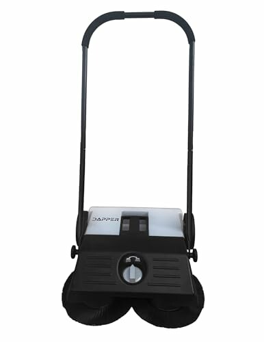 Manual push floor sweeper with dual brushes and a large sweeping width of 22 inches.