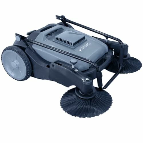 Manual push sweeper with dual brushes