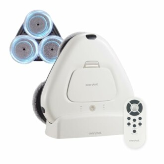 Robot mop cleaner with remote control and rotating pads