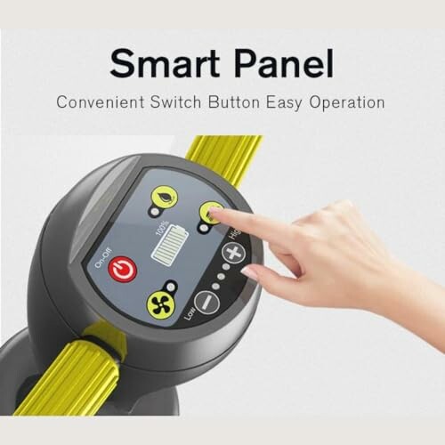 Person's hand using a smart panel with buttons