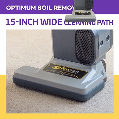 Vacuum cleaner base with 15-inch wide cleaning path.